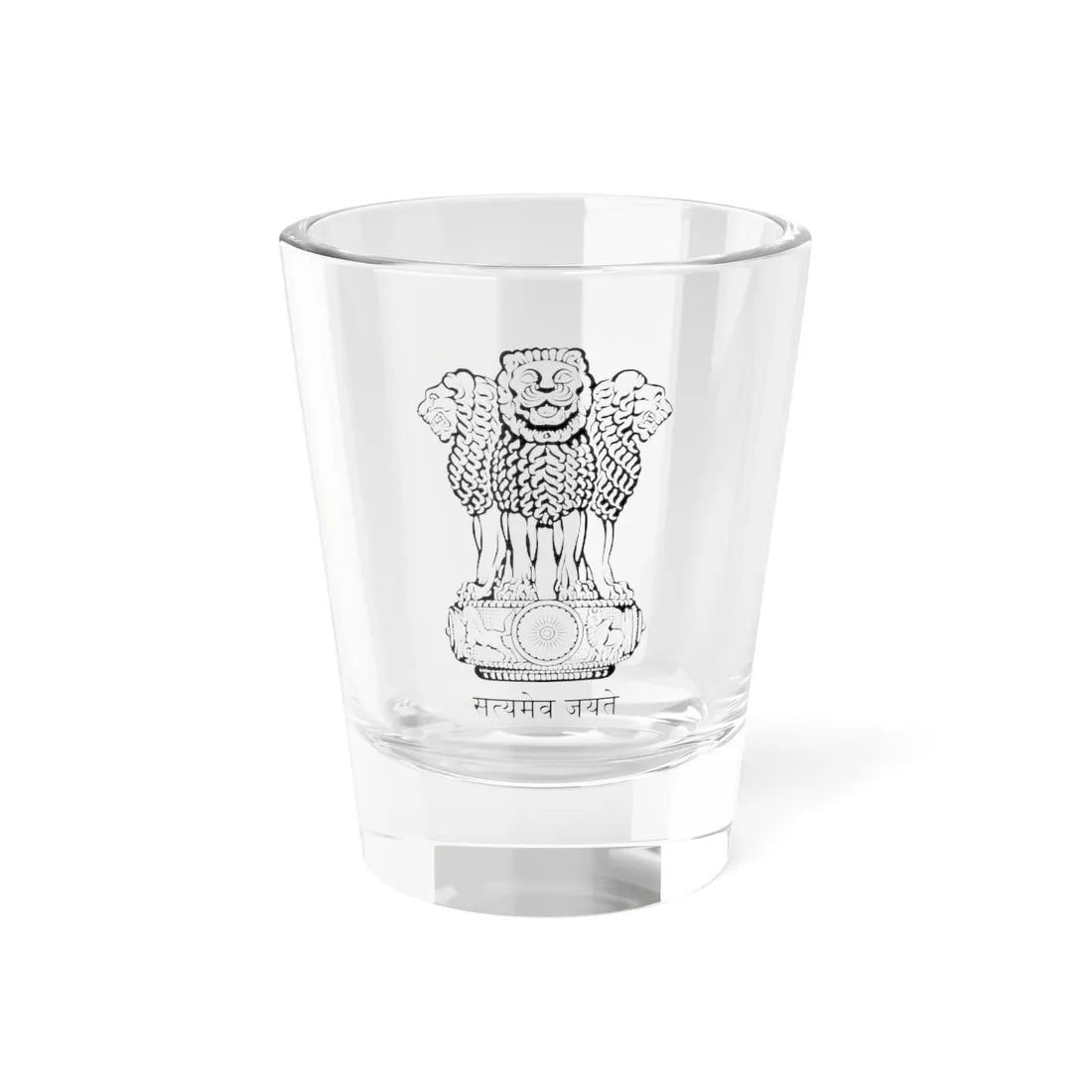 Emblem of India (India) (Coat of Arms) Shot Glass 1.5oz 1.5oz - Go Mug Yourself