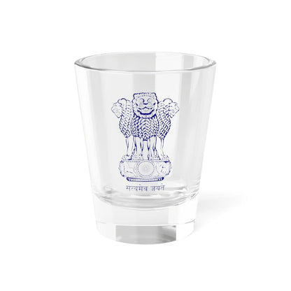 Emblem of India navy blue (India) (Coat of Arms) Shot Glass 1.5oz 1.5oz - Go Mug Yourself