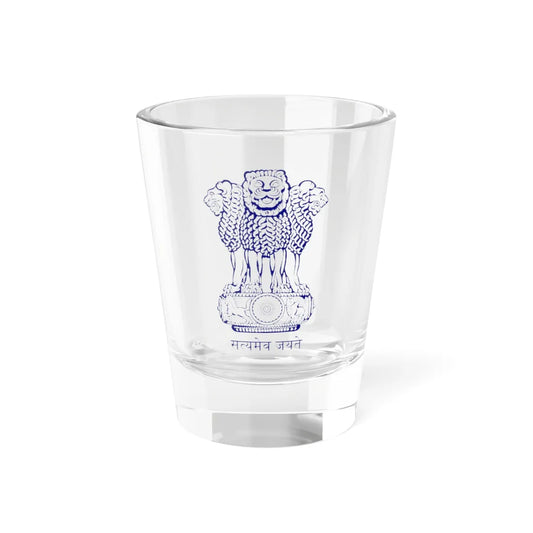 Emblem of India navy blue (India) (Coat of Arms) Shot Glass 1.5oz 1.5oz - Go Mug Yourself