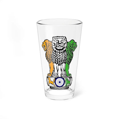 Emblem of India Tiraṅgā (India) (Coat of Arms) Pint Glass 16oz 16oz - Go Mug Yourself