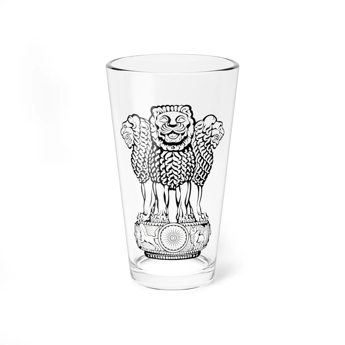 Emblem of India without motto (India) (Coat of Arms) Pint Glass 16oz 16oz - Go Mug Yourself