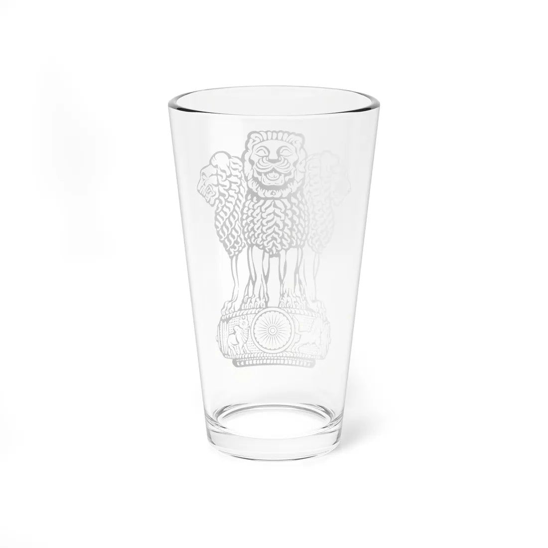 Emblem of India without motto (India) (Coat of Arms) Pint Glass 16oz - Go Mug Yourself