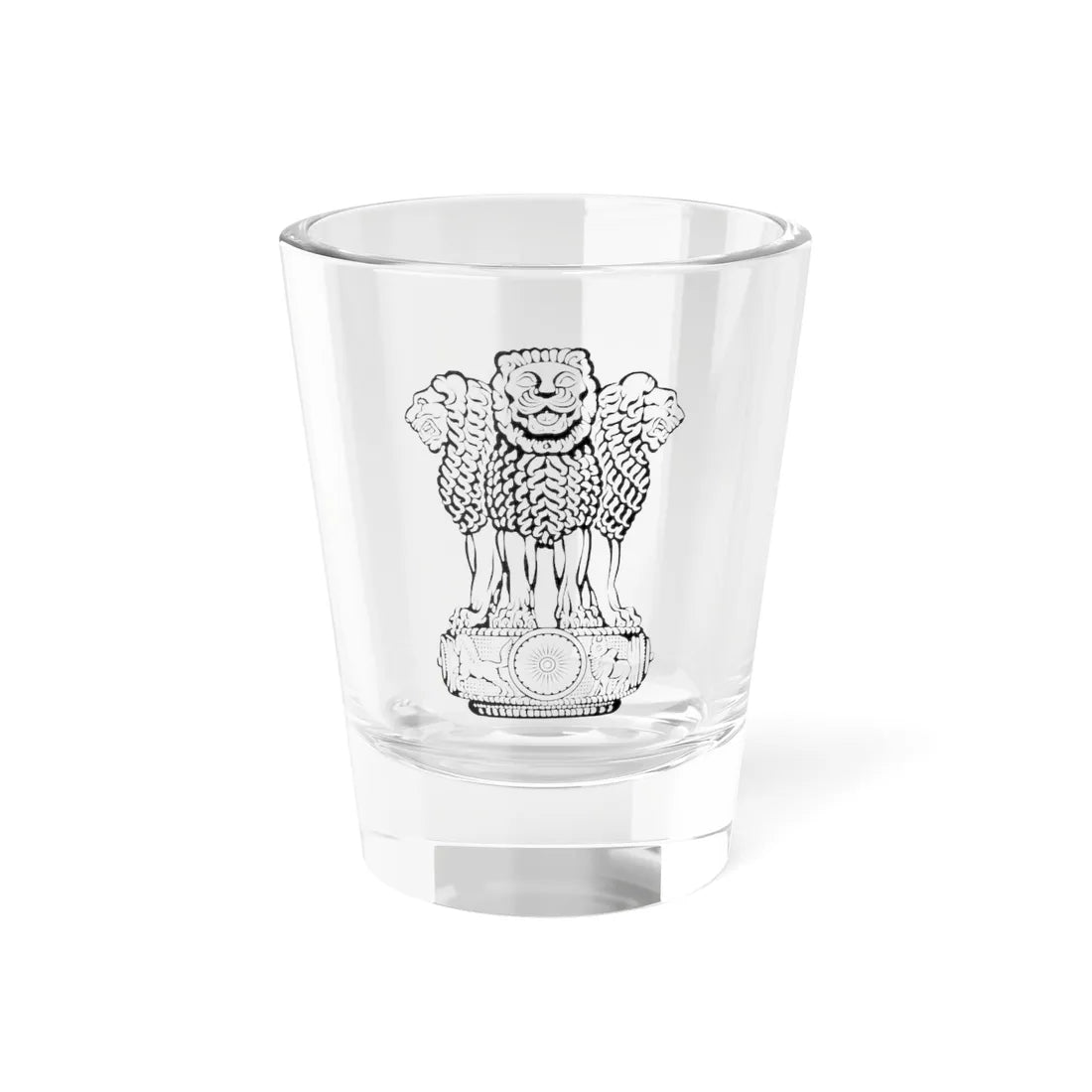 Emblem of India without motto (India) (Coat of Arms) Shot Glass 1.5oz 1.5oz - Go Mug Yourself