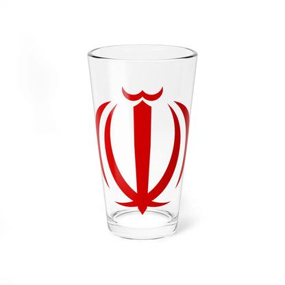 Emblem of Iran red (Iran) (Coat of Arms) Pint Glass 16oz 16oz - Go Mug Yourself
