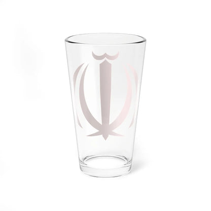 Emblem of Iran red (Iran) (Coat of Arms) Pint Glass 16oz - Go Mug Yourself