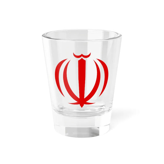 Emblem of Iran red (Iran) (Coat of Arms) Shot Glass 1.5oz 1.5oz - Go Mug Yourself