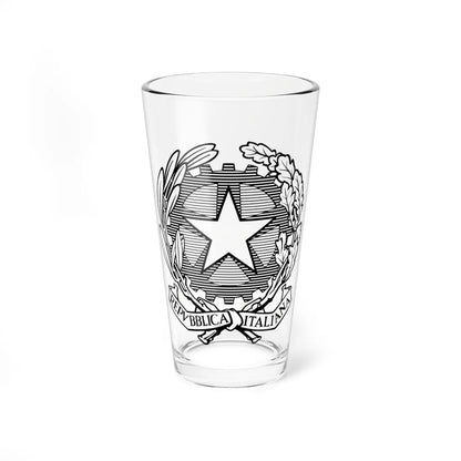 Emblem of Italy black and white (Italy) (Coat of Arms) Pint Glass 16oz 16oz - Go Mug Yourself