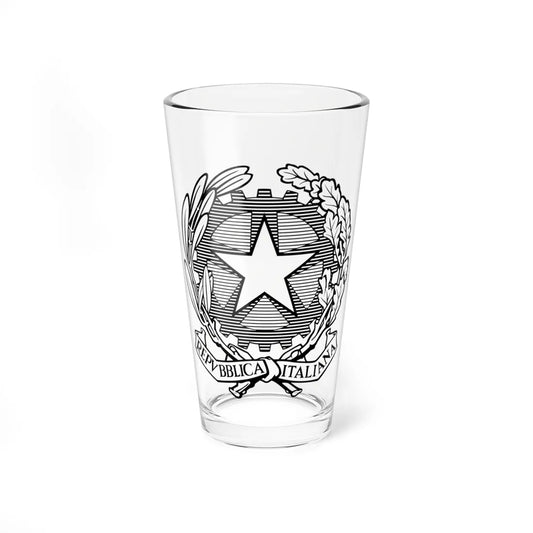 Emblem of Italy black and white (Italy) (Coat of Arms) Pint Glass 16oz 16oz - Go Mug Yourself