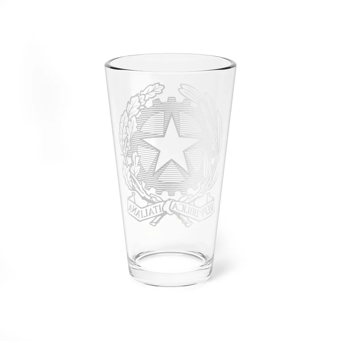 Emblem of Italy black and white (Italy) (Coat of Arms) Pint Glass 16oz - Go Mug Yourself