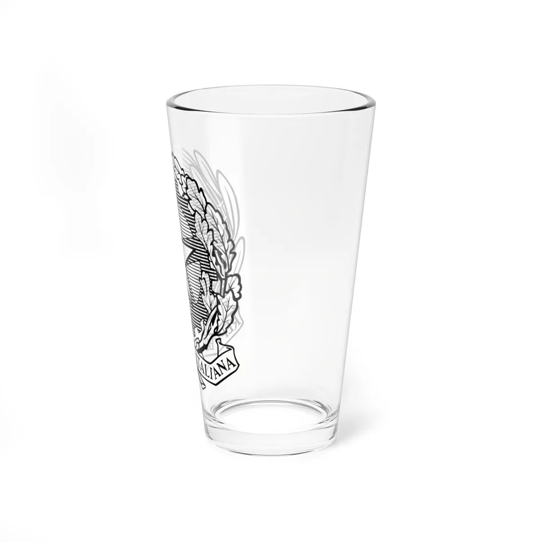 Emblem of Italy black and white (Italy) (Coat of Arms) Pint Glass 16oz - Go Mug Yourself