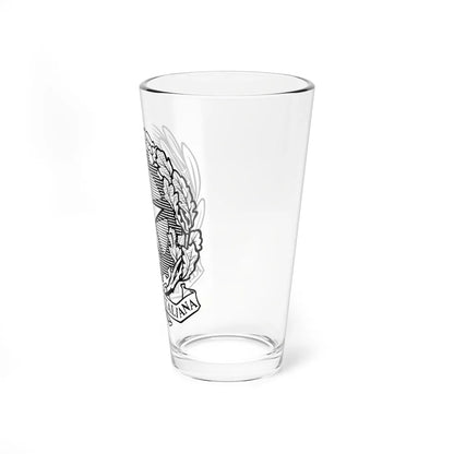 Emblem of Italy black and white (Italy) (Coat of Arms) Pint Glass 16oz - Go Mug Yourself