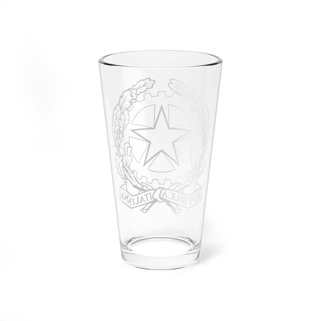 Emblem of Italy black and white without striped background (Italy) (Coat of Arms) Pint Glass 16oz - Go Mug Yourself