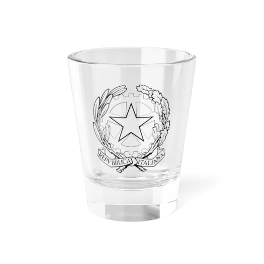 Emblem of Italy black and white without striped background (Italy) (Coat of Arms) Shot Glass 1.5oz 1.5oz - Go Mug Yourself