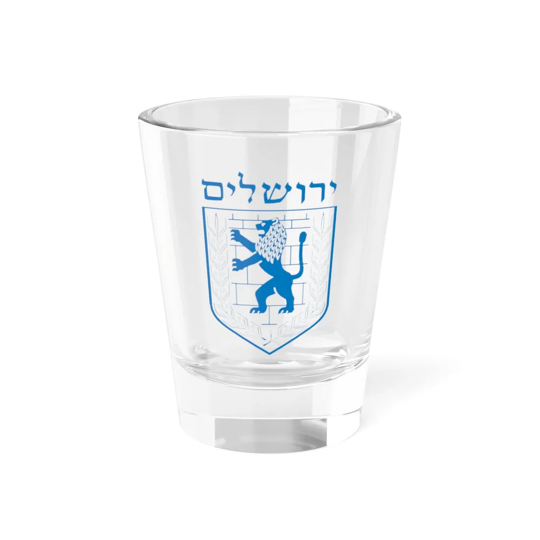Emblem of Jerusalem (Israel) (Coat of Arms) Shot Glass 1.5oz 1.5oz - Go Mug Yourself