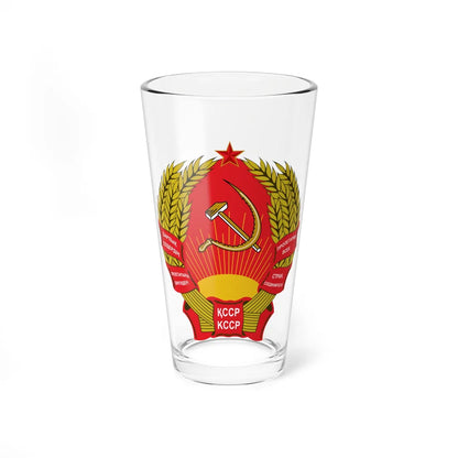 Emblem of Kazakh SSR (Soviet Union) (Coat of Arms) Pint Glass 16oz 16oz - Go Mug Yourself
