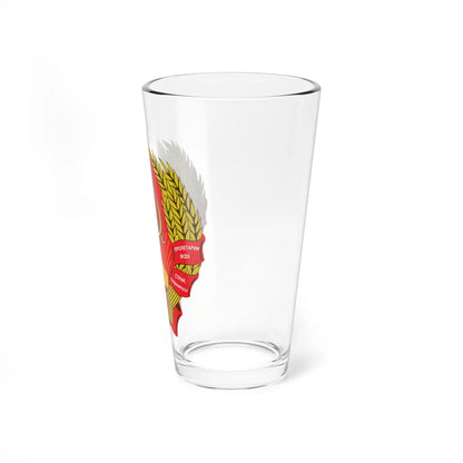 Emblem of Kazakh SSR (Soviet Union) (Coat of Arms) Pint Glass 16oz - Go Mug Yourself