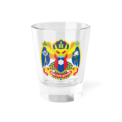 Emblem of Khan-Uul district Ulaanbaatar (Mongolia) (Coat of Arms) Shot Glass 1.5oz 1.5oz - Go Mug Yourself