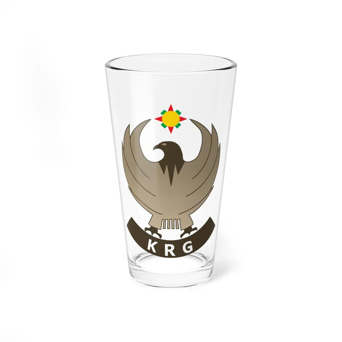 Emblem of Kurdistan Regional Government (Iraq) (Coat of Arms) Pint Glass 16oz 16oz - Go Mug Yourself