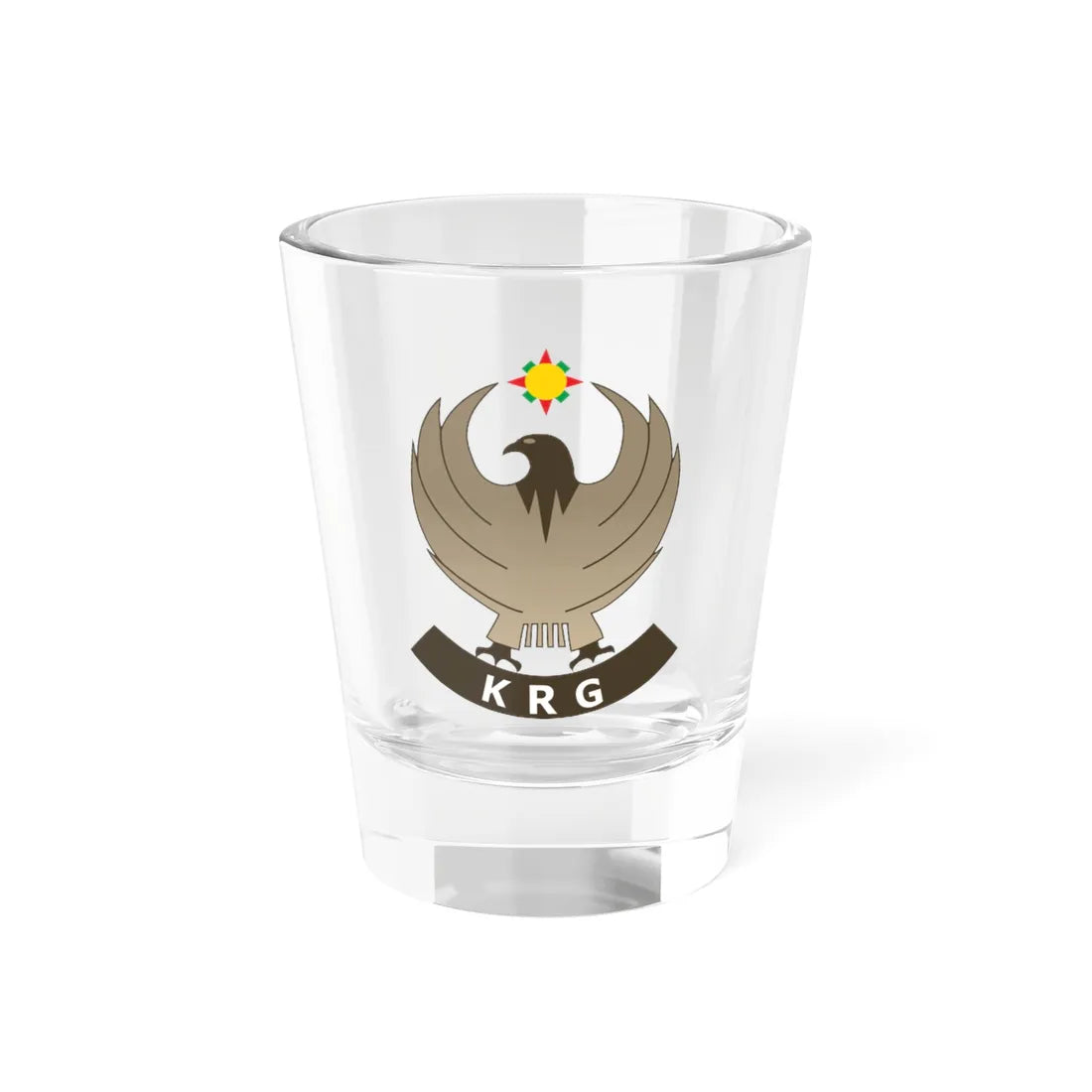 Emblem of Kurdistan Regional Government (Iraq) (Coat of Arms) Shot Glass 1.5oz 1.5oz - Go Mug Yourself