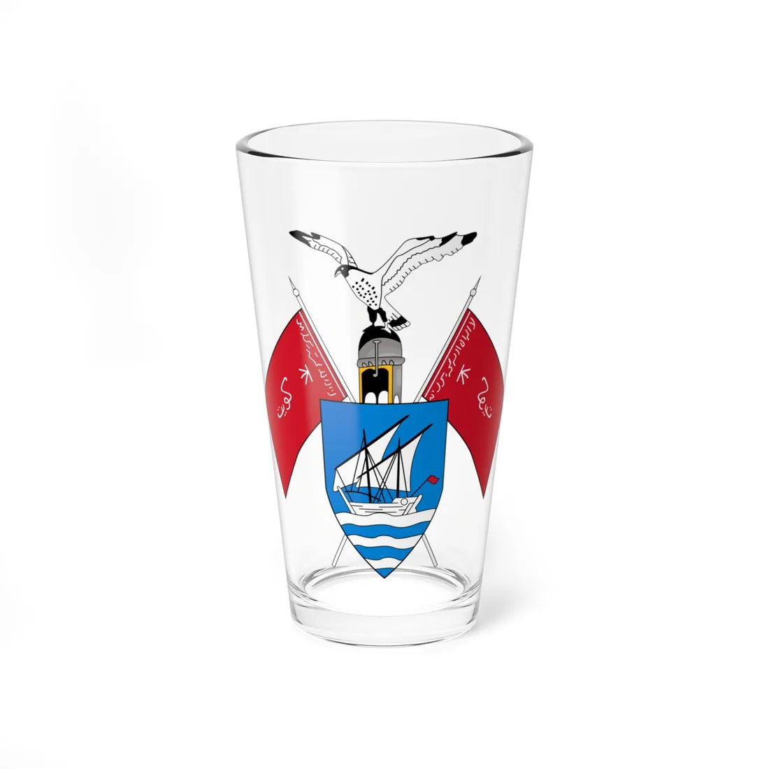 Emblem of Kuwait 1956-1962 (Kuwait) (Coat of Arms) Pint Glass 16oz 16oz - Go Mug Yourself