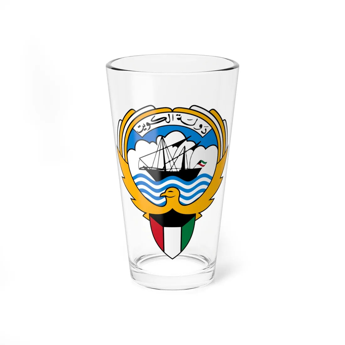 Emblem of Kuwait (Kuwait) (Coat of Arms) Pint Glass 16oz 16oz - Go Mug Yourself