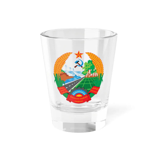 Emblem of Laos 1975-1991 (Laos) (Coat of Arms) Shot Glass 1.5oz 1.5oz - Go Mug Yourself