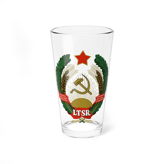 Emblem of Lithuanian SSR early version (Lithuania) (Coat of Arms) Pint Glass 16oz 16oz - Go Mug Yourself