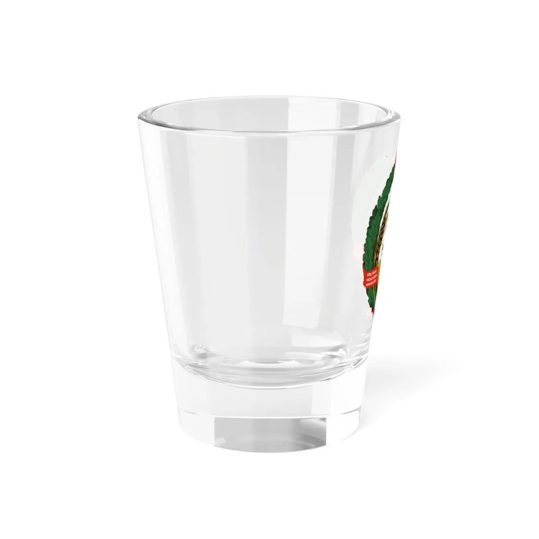 Emblem of Lithuanian SSR early version (Lithuania) (Coat of Arms) Shot Glass 1.5oz - Go Mug Yourself