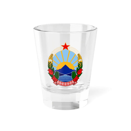 Emblem of Macedonia 1946-2009 (Yugoslavia) (Coat of Arms) Shot Glass 1.5oz 1.5oz - Go Mug Yourself