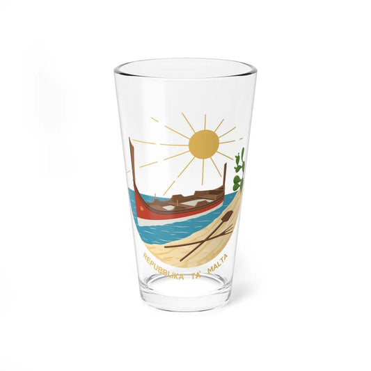 Emblem of Malta 1975-1988 (Malta) (Coat of Arms) Pint Glass 16oz 16oz - Go Mug Yourself