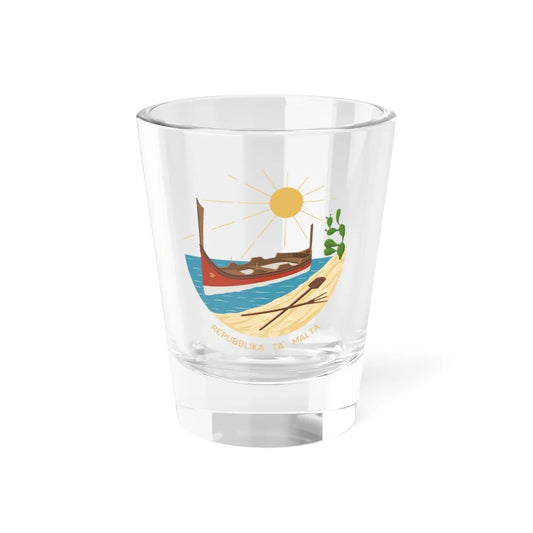Emblem of Malta 1975-1988 (Malta) (Coat of Arms) Shot Glass 1.5oz 1.5oz - Go Mug Yourself