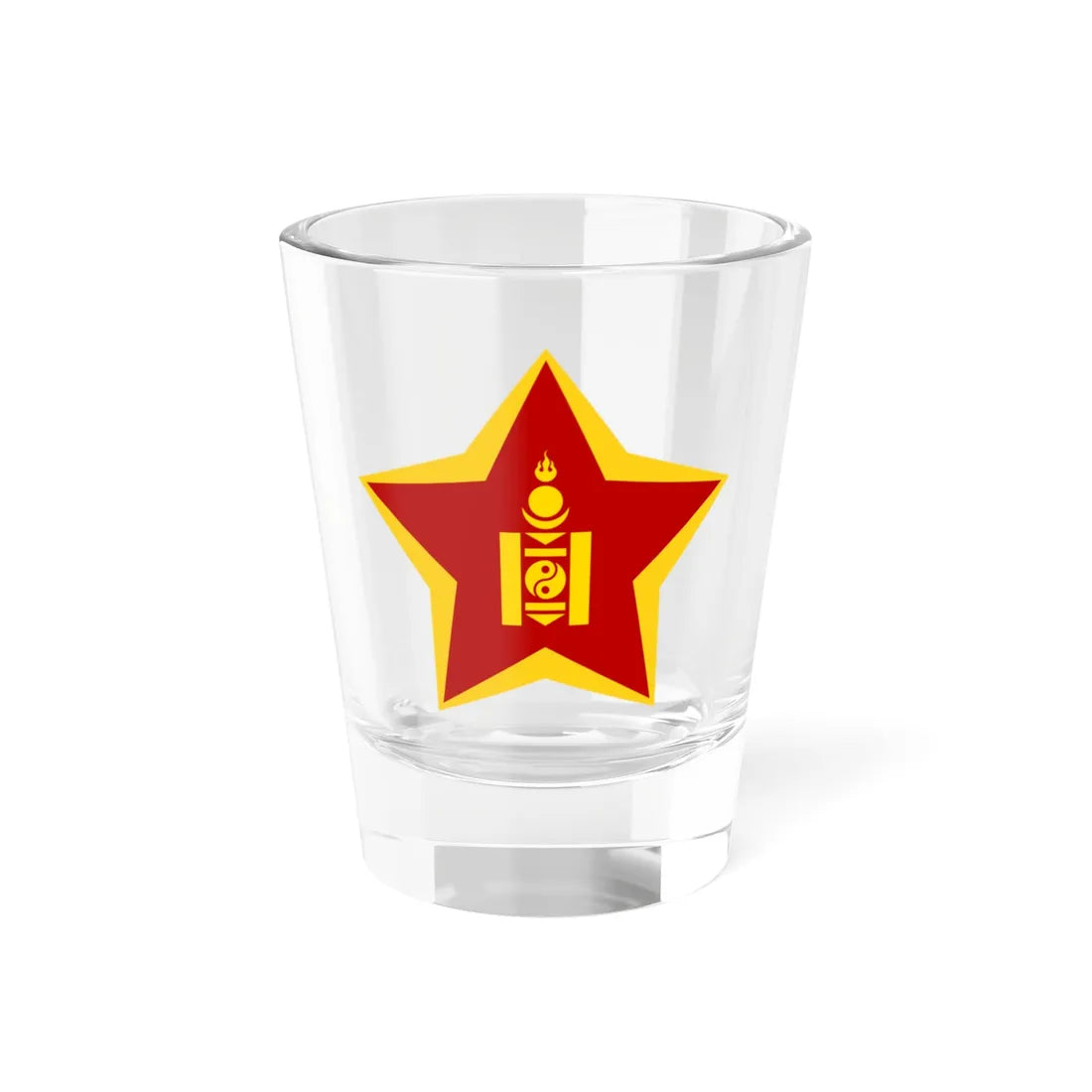 Emblem of Mongolian Peoples Army (Mongolia) (Coat of Arms) Shot Glass 1.5oz 1.5oz - Go Mug Yourself