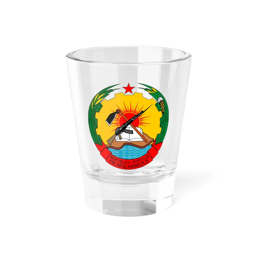 Emblem of Mozambique 1975-1982 (Mozambique) (Coat of Arms) Shot Glass 1.5oz 1.5oz - Go Mug Yourself