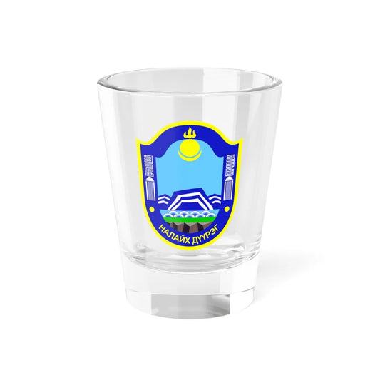 Emblem of Nalaikh district Ulaanbaatar (Mongolia) (Coat of Arms) Shot Glass 1.5oz 1.5oz - Go Mug Yourself
