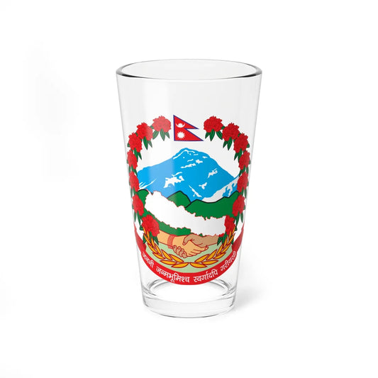 Emblem of Nepal alternative (Nepal) (Coat of Arms) Pint Glass 16oz 16oz - Go Mug Yourself