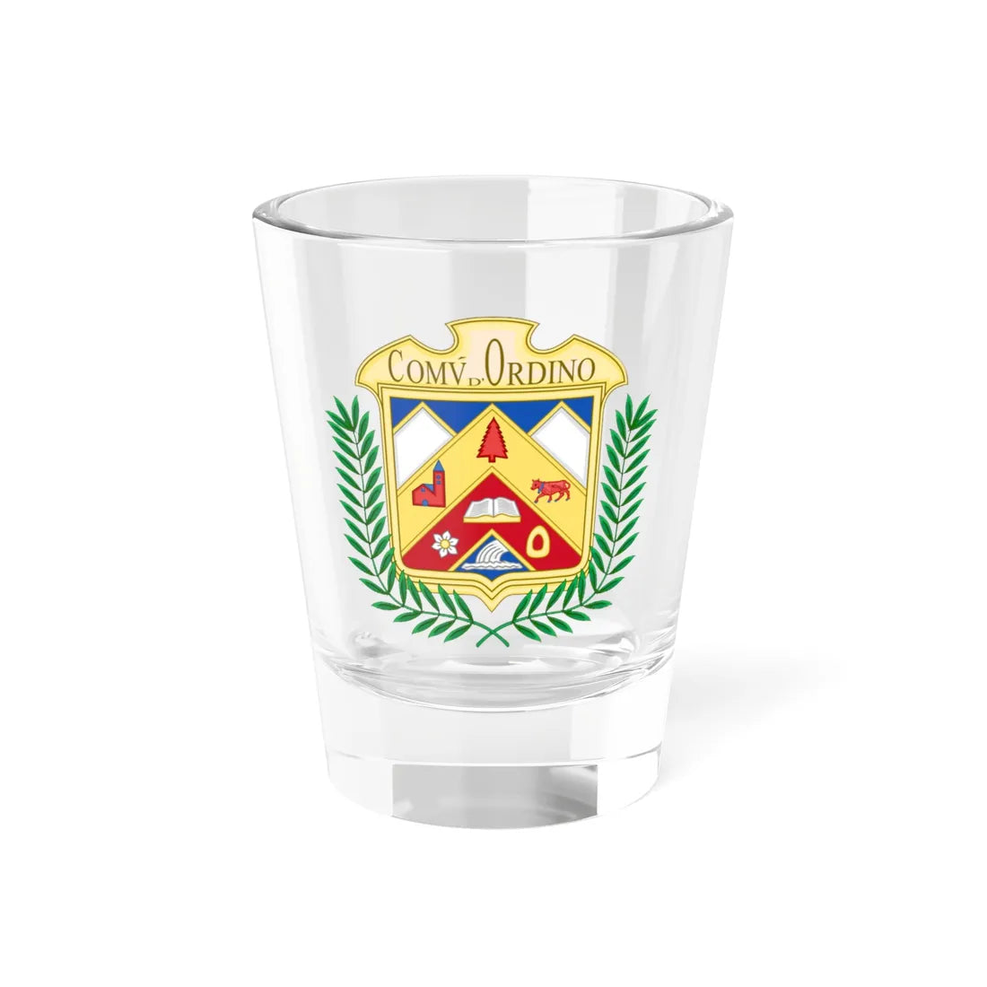 Emblem of Ordino (Andorra) (Coat of Arms) Shot Glass 1.5oz 1.5oz - Go Mug Yourself