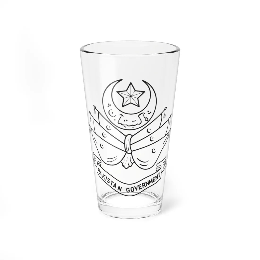 Emblem of Pakistan 1947-1954 (Pakistan) (Coat of Arms) Pint Glass 16oz 16oz - Go Mug Yourself