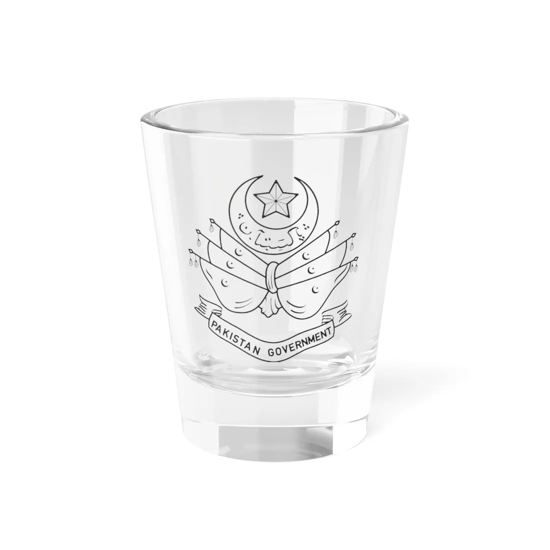 Emblem of Pakistan 1947-1954 (Pakistan) (Coat of Arms) Shot Glass 1.5oz 1.5oz - Go Mug Yourself