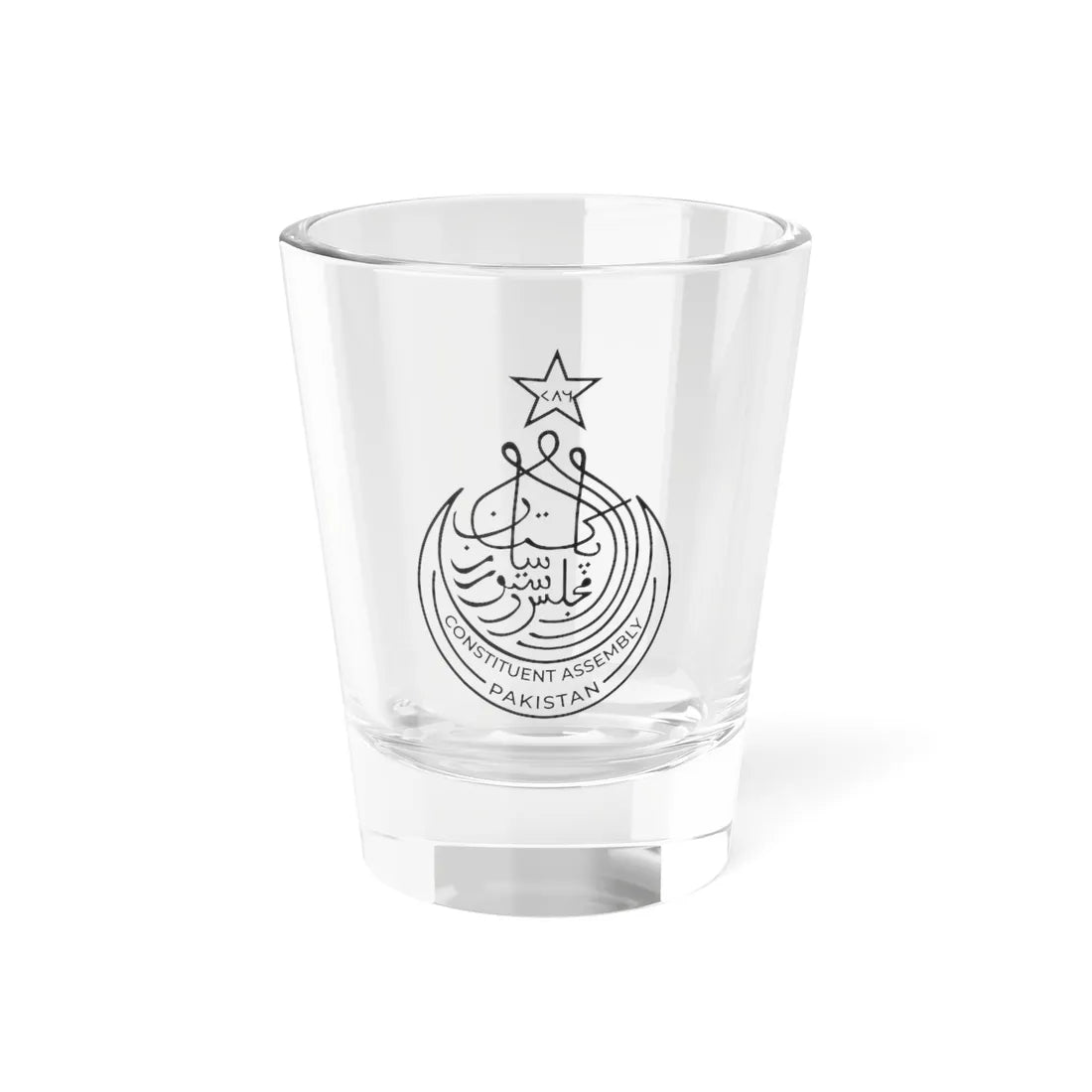 Emblem of Pakistan Constituent Assembly (Pakistan) (Coat of Arms) Shot Glass 1.5oz 1.5oz - Go Mug Yourself
