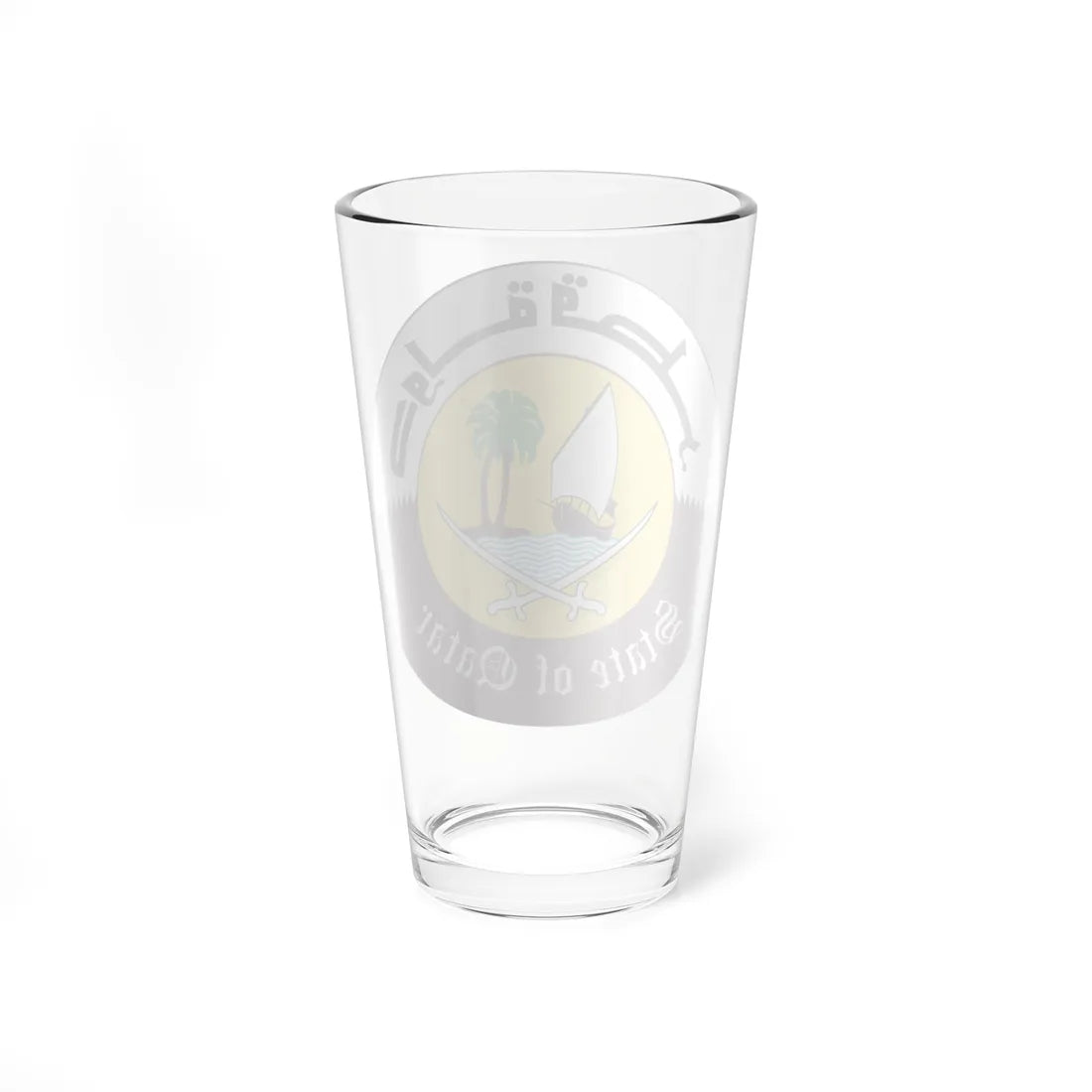 Emblem of Qatar 1976-2022 (Qatar) (Coat of Arms) Pint Glass 16oz - Go Mug Yourself