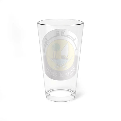 Emblem of Qatar 1976-2022 (Qatar) (Coat of Arms) Pint Glass 16oz - Go Mug Yourself