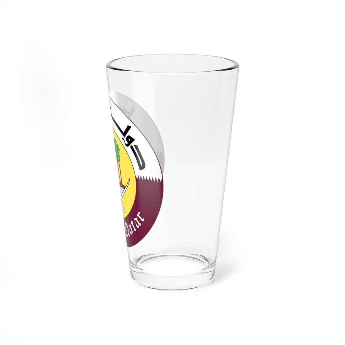 Emblem of Qatar 1976-2022 (Qatar) (Coat of Arms) Pint Glass 16oz - Go Mug Yourself