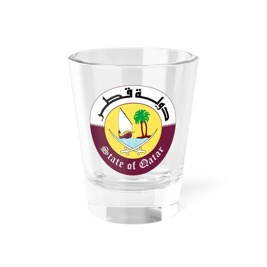Emblem of Qatar 1976-2022 (Qatar) (Coat of Arms) Shot Glass 1.5oz 1.5oz - Go Mug Yourself