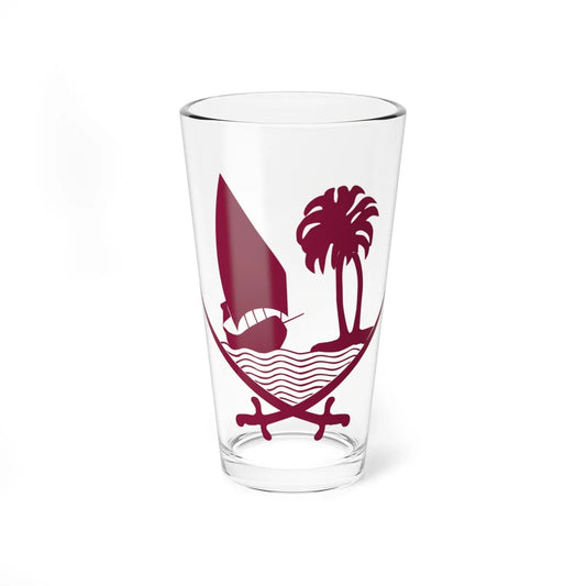 Emblem of Qatar-2022 (Qatar) (Coat of Arms) Pint Glass 16oz 16oz - Go Mug Yourself