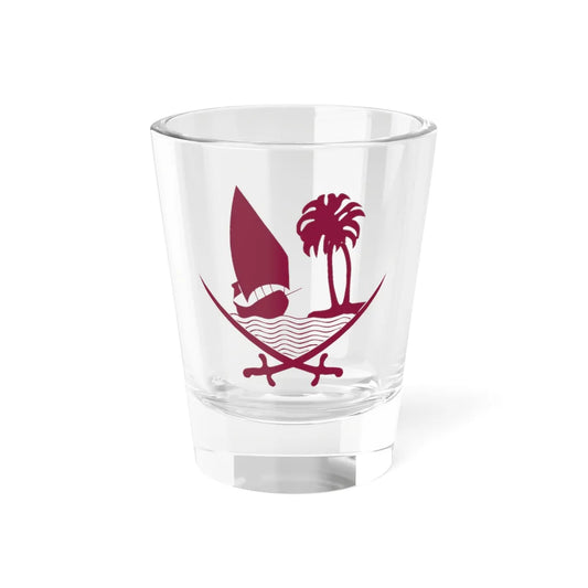 Emblem of Qatar-2022 (Qatar) (Coat of Arms) Shot Glass 1.5oz 1.5oz - Go Mug Yourself