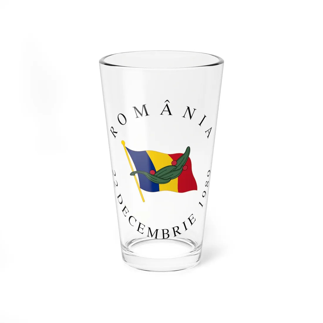 Emblem of Romania de facto 1990-1992 (Oman) (Coat of Arms) Pint Glass 16oz 16oz - Go Mug Yourself