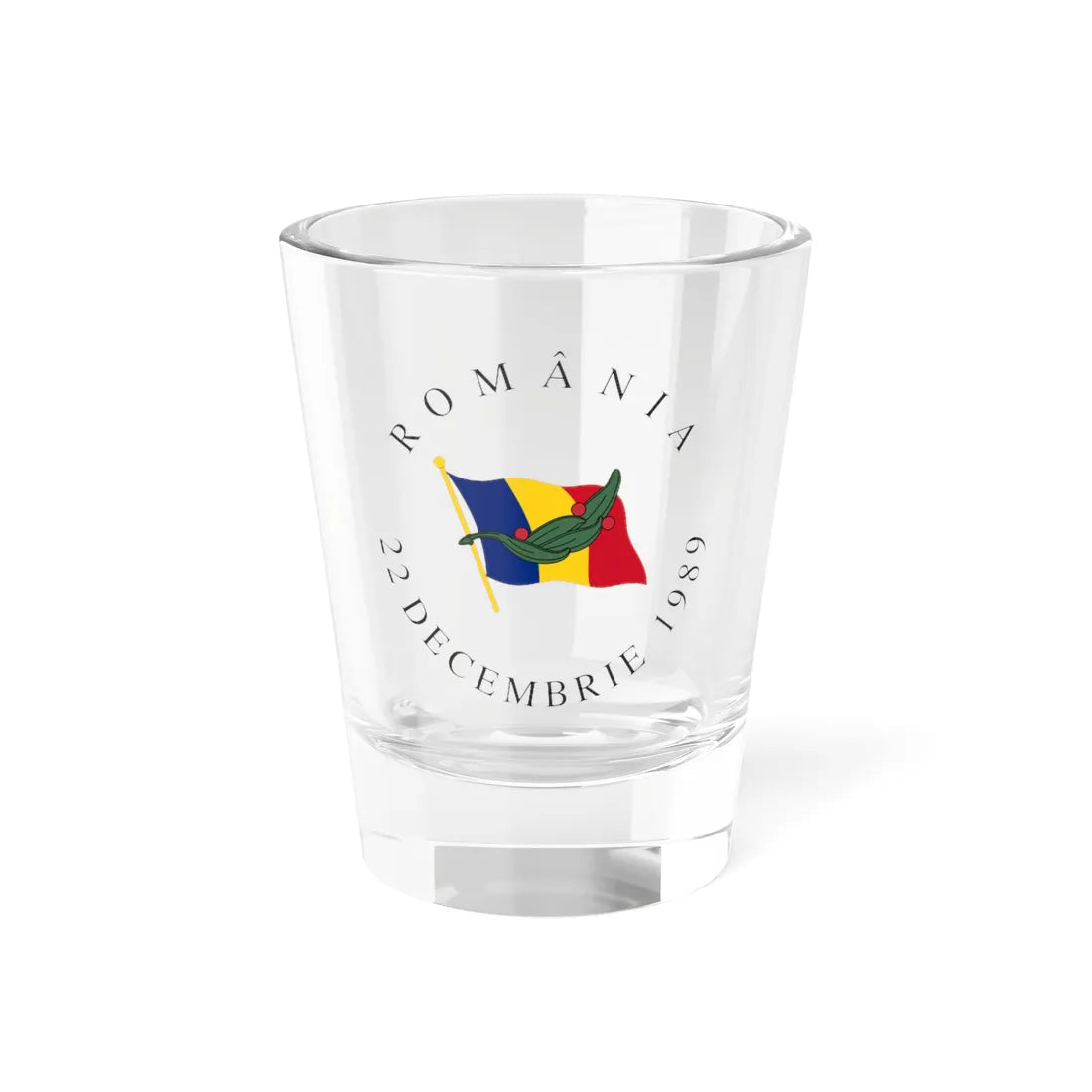 Emblem of Romania de facto 1990-1992 (Oman) (Coat of Arms) Shot Glass 1.5oz 1.5oz - Go Mug Yourself