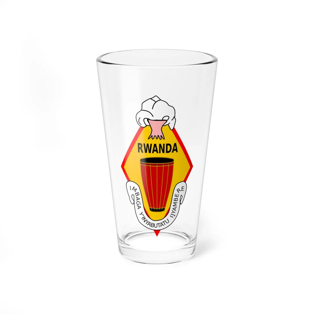 Emblem of Ruanda circa 1920-1962 (Rwanda) (Coat of Arms) Pint Glass 16oz 16oz - Go Mug Yourself
