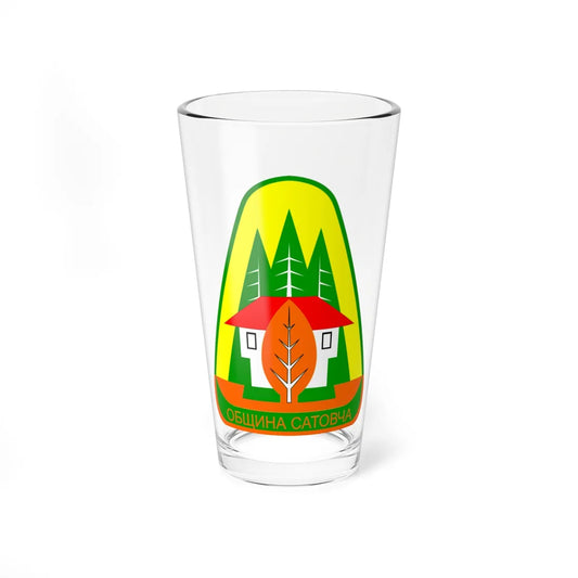 Emblem of Satovcha Municipality (Bulgaria) (Coat of Arms) Pint Glass 16oz 16oz - Go Mug Yourself