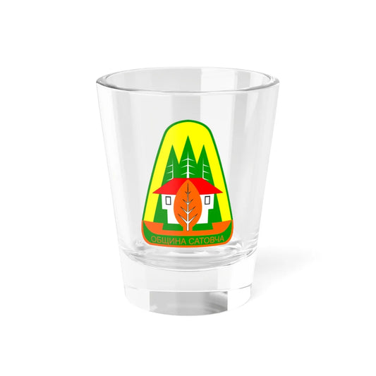 Emblem of Satovcha Municipality (Bulgaria) (Coat of Arms) Shot Glass 1.5oz 1.5oz - Go Mug Yourself